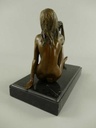 [LA-39385] Bronze Skulptur Figur Bronzeskulptur Bronzefigur Sitzende Frau Girl Bild 7