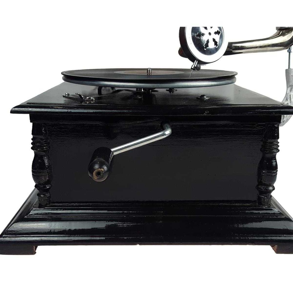 [LA-39579] Trichtergrammophon vernickelt 4-eckig viereckig Bild 3