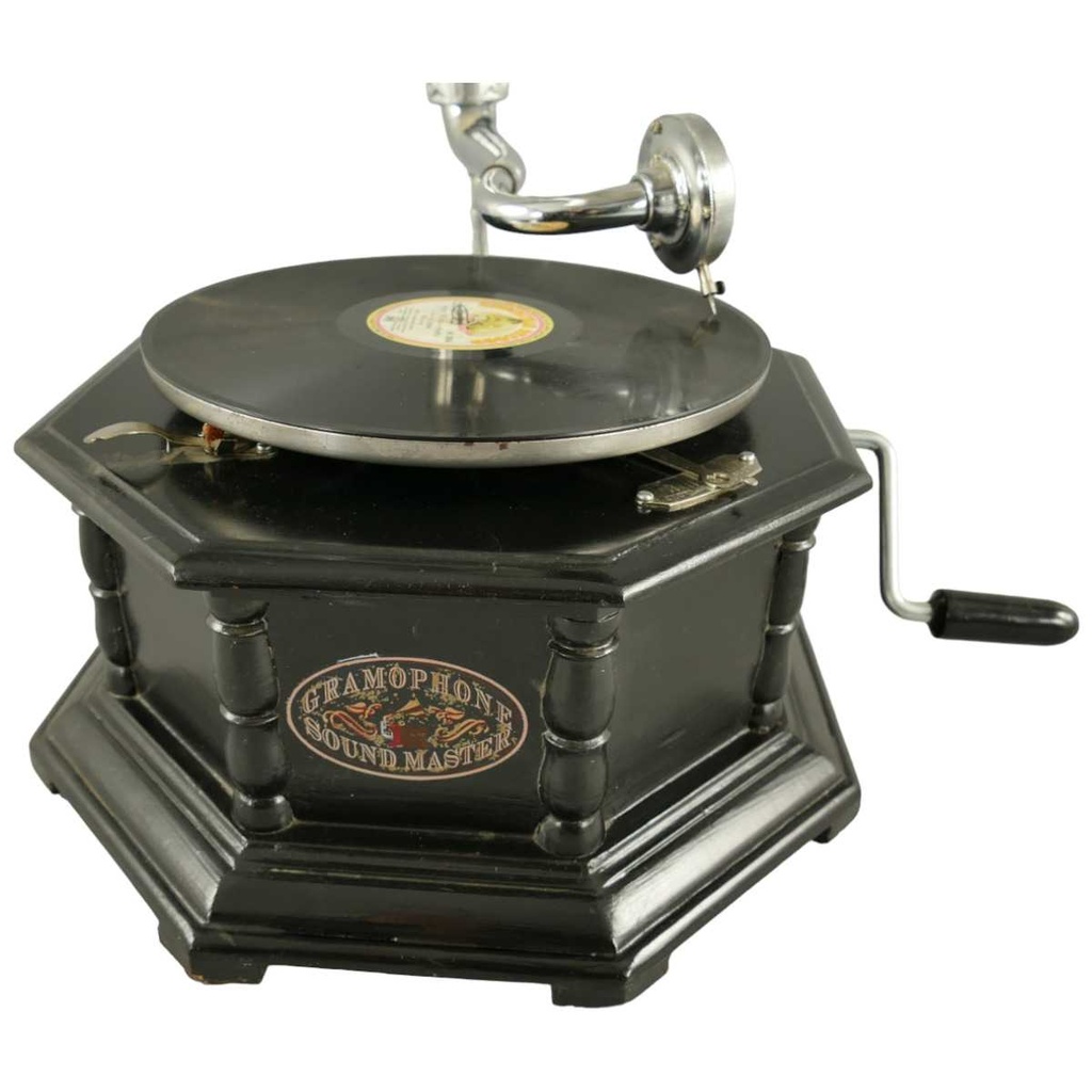 [LA-39581] Trichtergrammophon vernickelt 8-eckig acheckig Bild 2