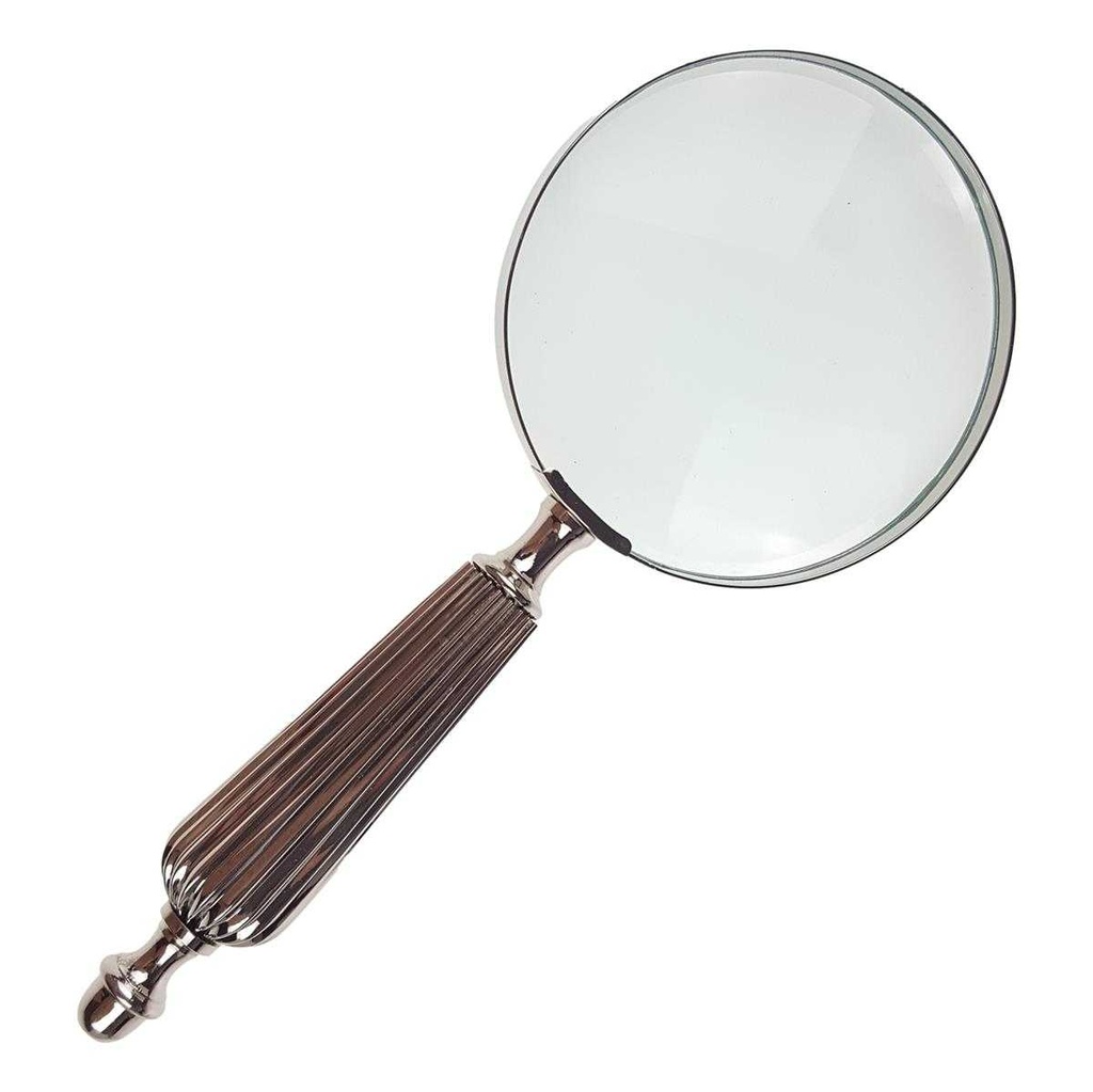 [LA-39818] Leselupe Handlupe Vergrößerungsglas Glas vernickelt #39818 Bild 6