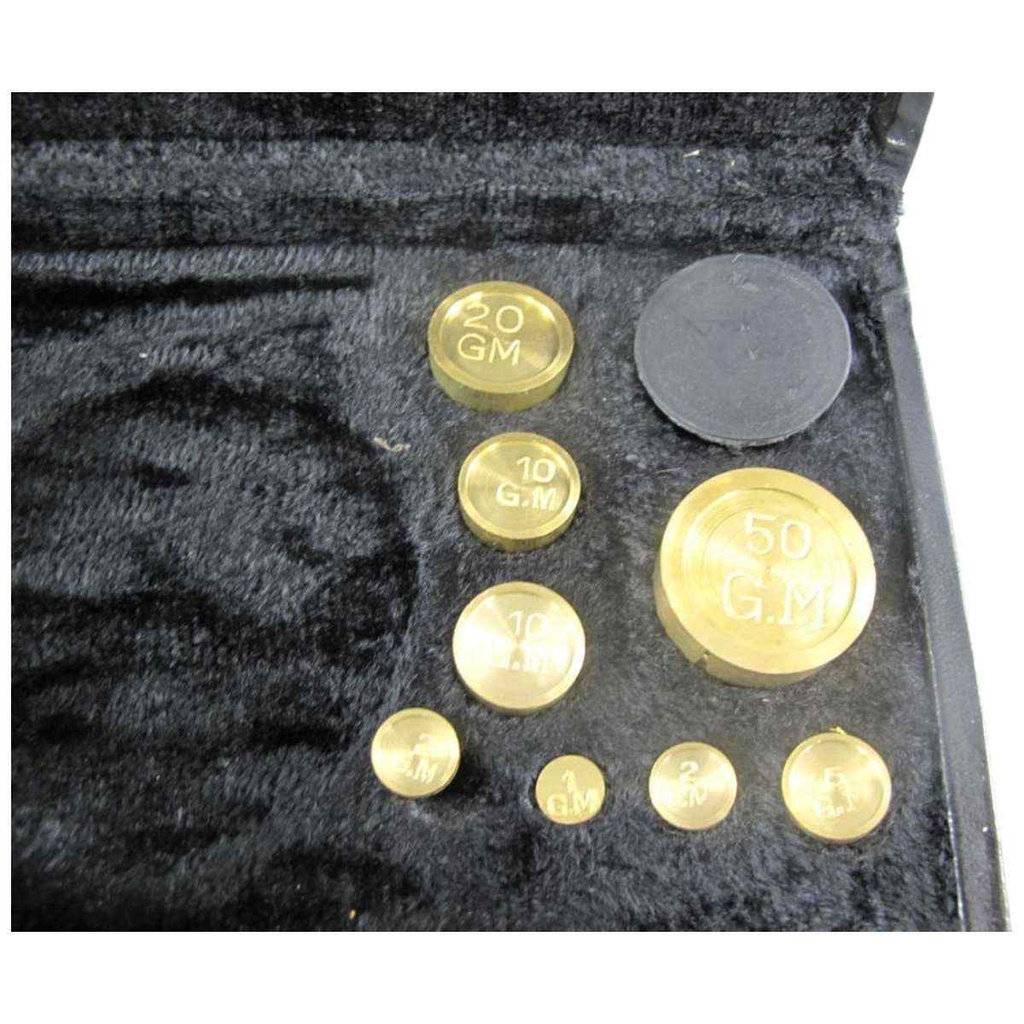 [LA-39848] Goldwaage 100 Gramm Gewichte mit Lederbox Bild 2