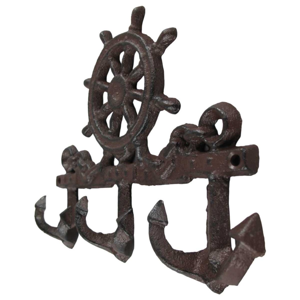 [LA-40684] Wandhaken Eisen Schiffssteuerrad Rustikal Bild 2