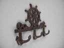 [LA-40684] Wandhaken Eisen Schiffssteuerrad Rustikal Bild 3