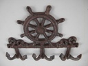 [LA-40684] Wandhaken Eisen Schiffssteuerrad Rustikal Bild 4
