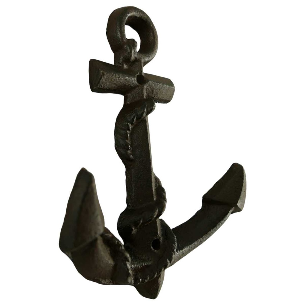 [LA-40688] Garderobenhaken Kleiderhaken Wandhaken Mantelhaken Gusseisen Anker Rustikal Bild 2