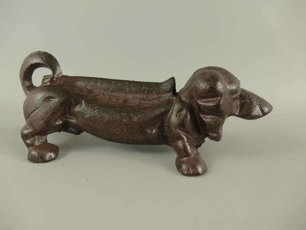 [LA-41069] Schuhkratzer Stiefelkratzer Schuhschaber Gusseisen Hund Dackel Bild 4