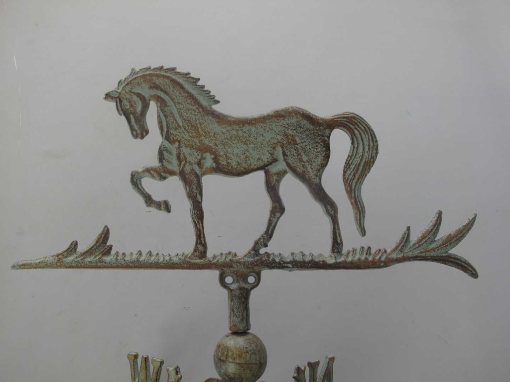[LA-41115] Wetterhahn Wetterfahne Gusseisen Pferd farbig Bild 6