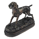 [LA-41197] Figur Skulptur Gusseisen Bronzelook Jagdhund L 21 H 17 cm Bild 3