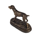 [LA-41197] Figur Skulptur Gusseisen Bronzelook Jagdhund L 21 H 17 cm Bild 4