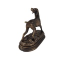 [LA-41197] Figur Skulptur Gusseisen Bronzelook Jagdhund L 21 H 17 cm Bild 5
