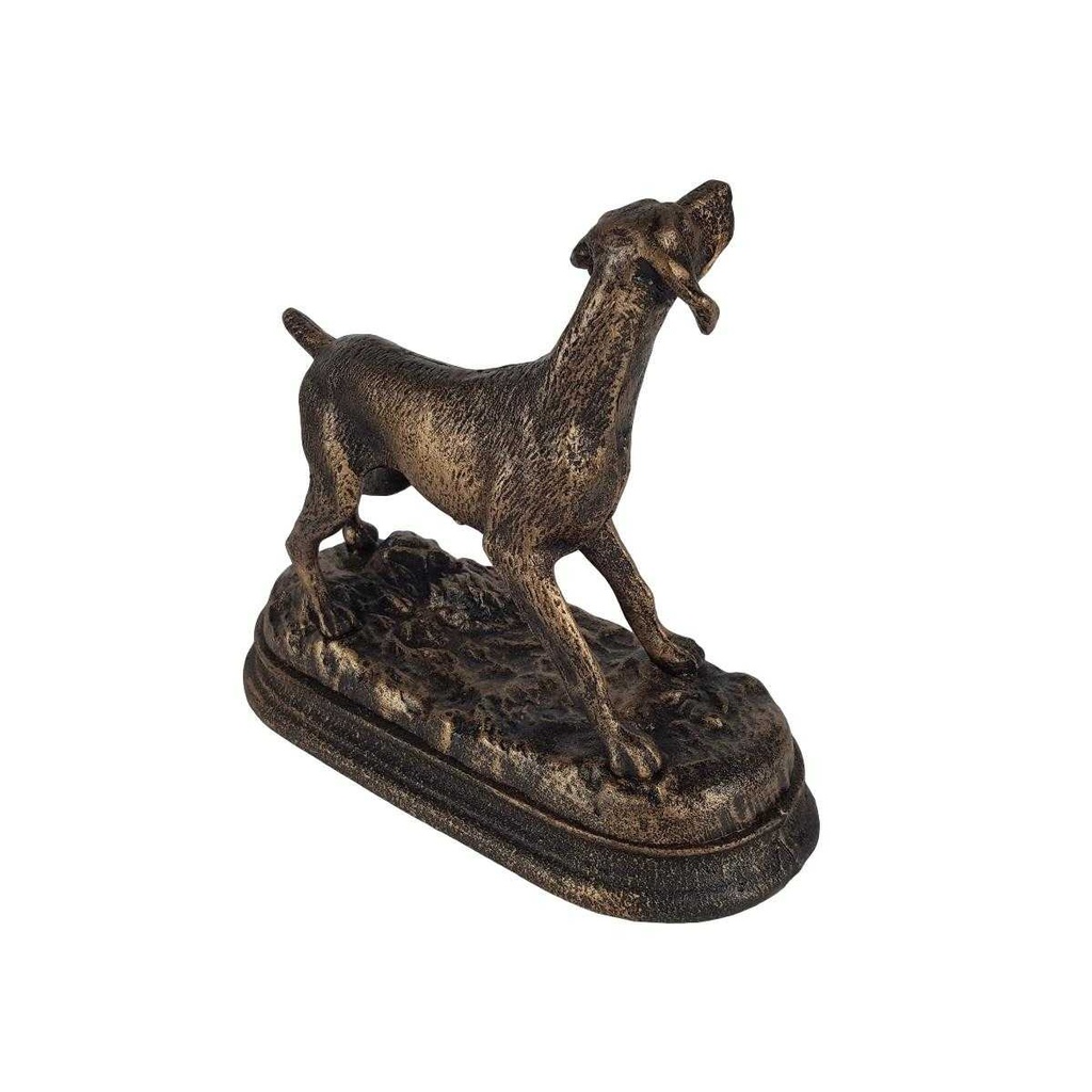 [LA-41197] Figur Skulptur Gusseisen Bronzelook Jagdhund L 21 H 17 cm Bild 7