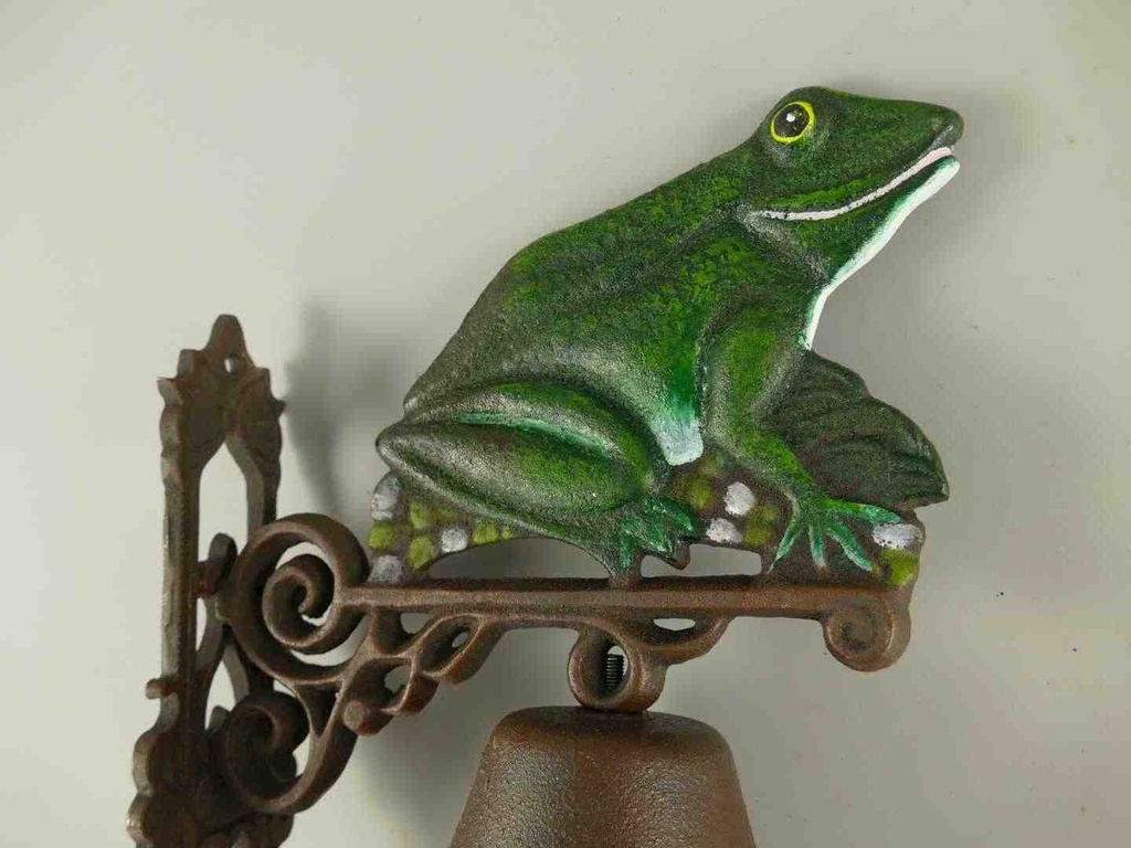 [LA-41362] Wandglocke Türglocke Türklopfer Figürchen Gusseisen Frosch H 40 cm Bild 3