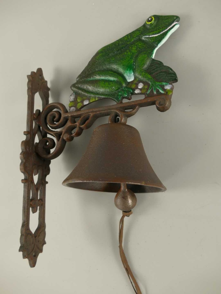 [LA-41362] Wandglocke Türglocke Türklopfer Figürchen Gusseisen Frosch H 40 cm Bild 5