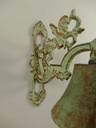 [LA-41393] Wandglocke Türglocke Türklopfer Gusseisen Engel grün patiniert Bild 5