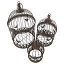 [2120076] 3er Set Vogelkäfig Blumen Pflanz Deko Käfig klein mittel groß Eisen Rund Braun rustikal Bild 2