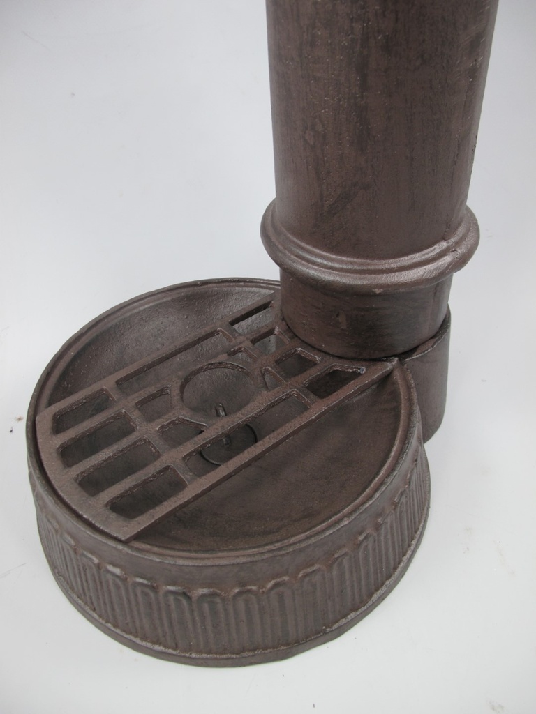 [LA-41572] Zapfsäule Rund Alu. rustikal braun Messing Hahn H 75 cm Bild 2