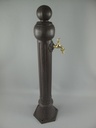 [LA-41574] Zapfsäule Rund Aluminium rustikal braun Messing Hahn H 97x23 cm Bild 2