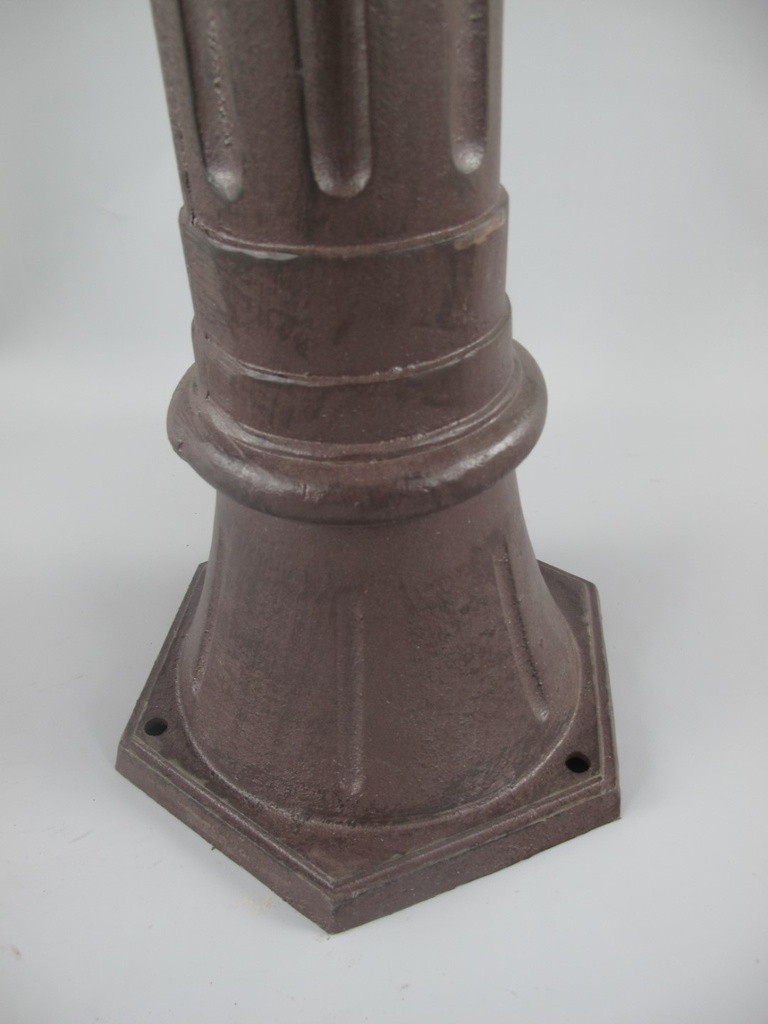 [LA-41574] Zapfsäule Rund Aluminium rustikal braun Messing Hahn H 97x23 cm Bild 4