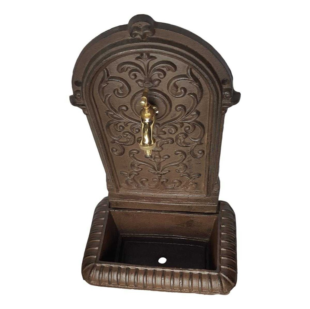[LA-41584] Wandbrunnen Wassersäule Gartenbrunnen Zapfstelle Gusseisen Braun rustikal Terrasse #41584 Bild 3