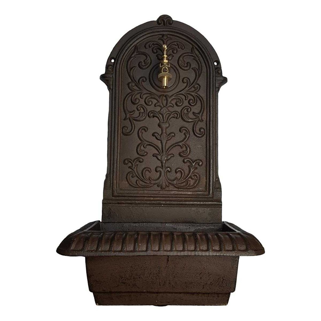 [LA-41584] Wandbrunnen Wassersäule Gartenbrunnen Zapfstelle Gusseisen Braun rustikal Terrasse #41584 Bild 4