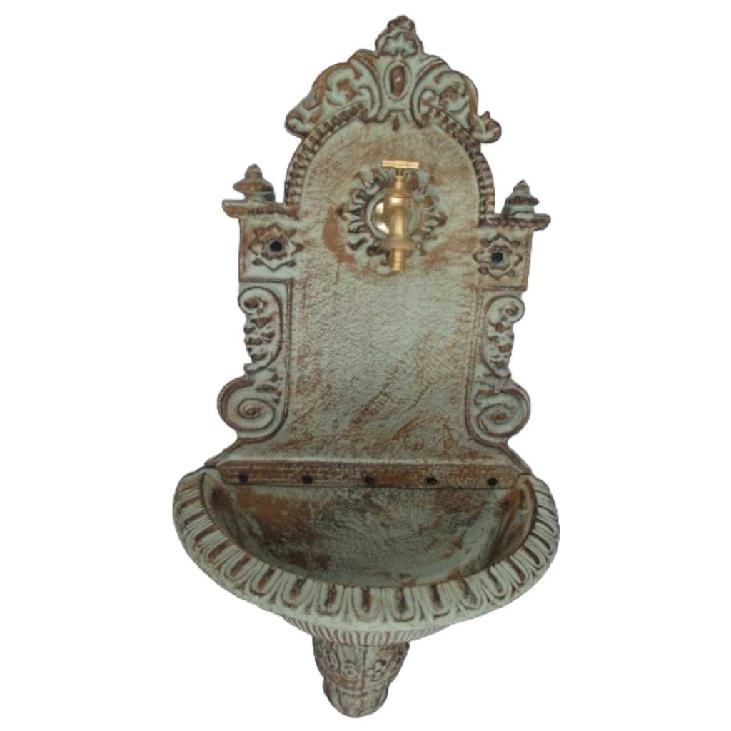 [LA-41590] Wandbrunnen Wassersäule Gartenbrunnen Zapfstelle Gusseisen farbig Terrasse #41590 Bild 2