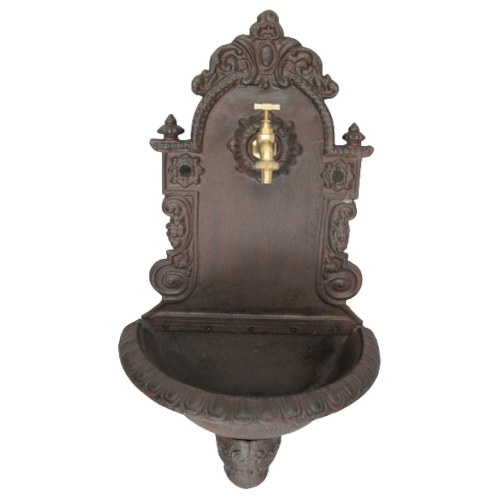 [LA-41591] Wandbrunnen Wassersäule Gartenbrunnen Zapfstelle Gusseisen Braun rustikal Terrasse #41591 Bild 2