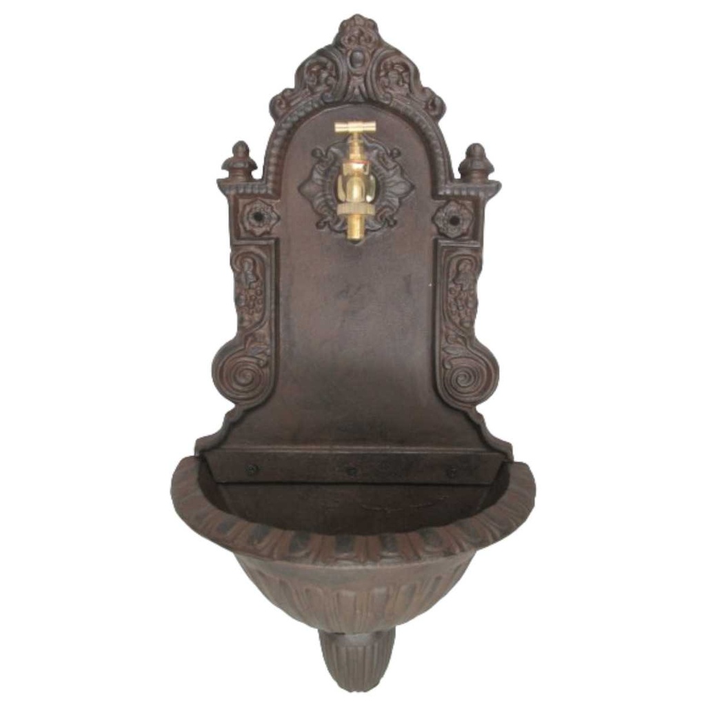 [LA-41593] Wandbrunnen Wassersäule Gartenbrunnen Zapfstelle Gusseisen Braun rustikal Terrasse #41593 Bild 2