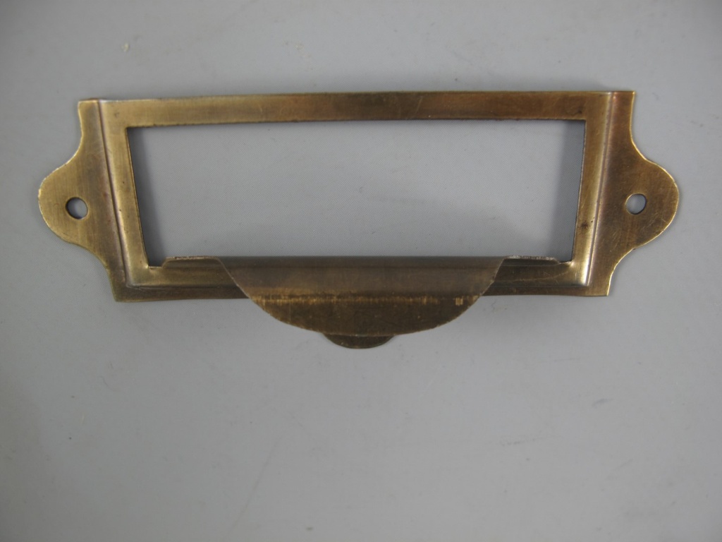 [LA-42345] Etiketrahmen/Griff Messing brüniert L 90x40mm Bild 2