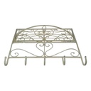 [LA-42808] Garderobenhaken Kleiderhaken Wandhaken Eisen Altweiß L 45x45x17 cm Bild 3