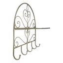 [LA-42808] Garderobenhaken Kleiderhaken Wandhaken Eisen Altweiß L 45x45x17 cm Bild 4