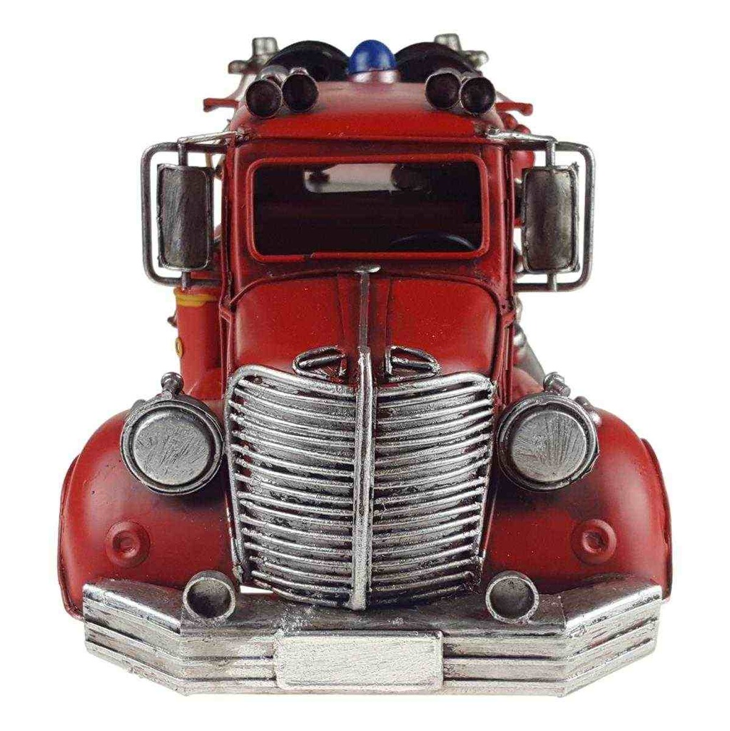 [LA-43307] Blechmodell Blechauto Modellauto Feuerwehrwagen Feuerwehrauto Antik-Stil Eisen rot L 51,1 cm Bild 3