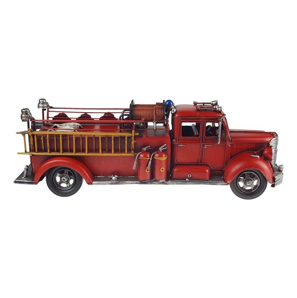 [LA-43307] Blechmodell Blechauto Modellauto Feuerwehrwagen Feuerwehrauto Antik-Stil Eisen rot L 51,1 cm Bild 4
