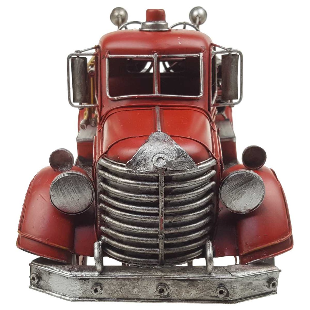 [LA-43309] Blechmodell Blechauto Modellauto Feuerwehrwagen Feuerwehrauto Antik-Stil Eisen rot L 41,7 cm Bild 3
