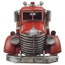 [LA-43309] Blechmodell Blechauto Modellauto Feuerwehrwagen Feuerwehrauto Antik-Stil Eisen rot L 41,7 cm Bild 3