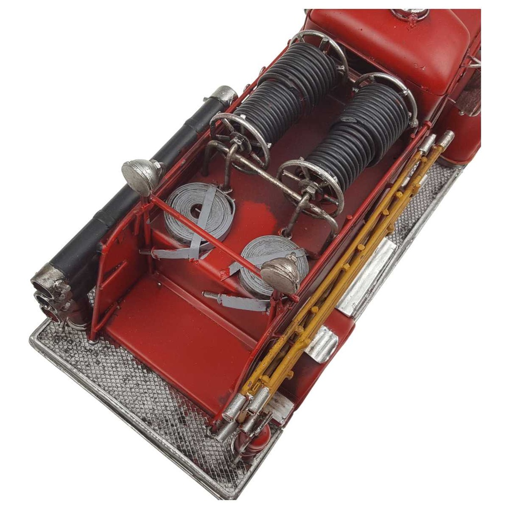 [LA-43309] Blechmodell Blechauto Modellauto Feuerwehrwagen Feuerwehrauto Antik-Stil Eisen rot L 41,7 cm Bild 6