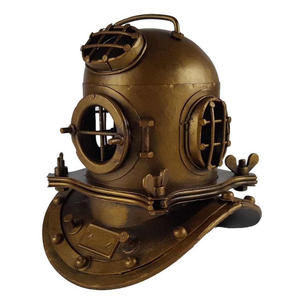 [LA-43329] Blechmodell Eisen Taucherhelm H 17,8 B 15,3 L 16,7 cm Bild 2