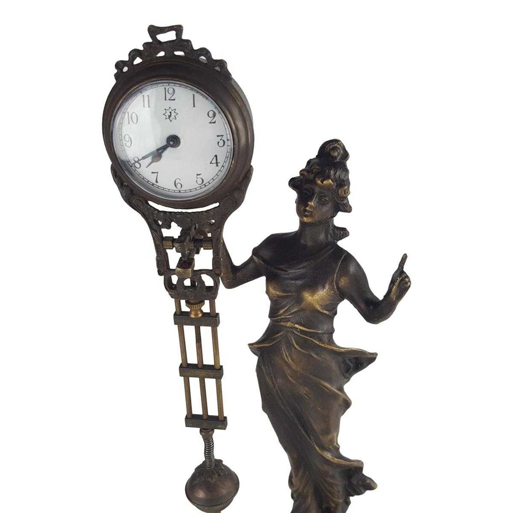 [LA-43479] Schwingpendeluhr Tischuhr Mystérieuse Frau Gekleidet Bild 2