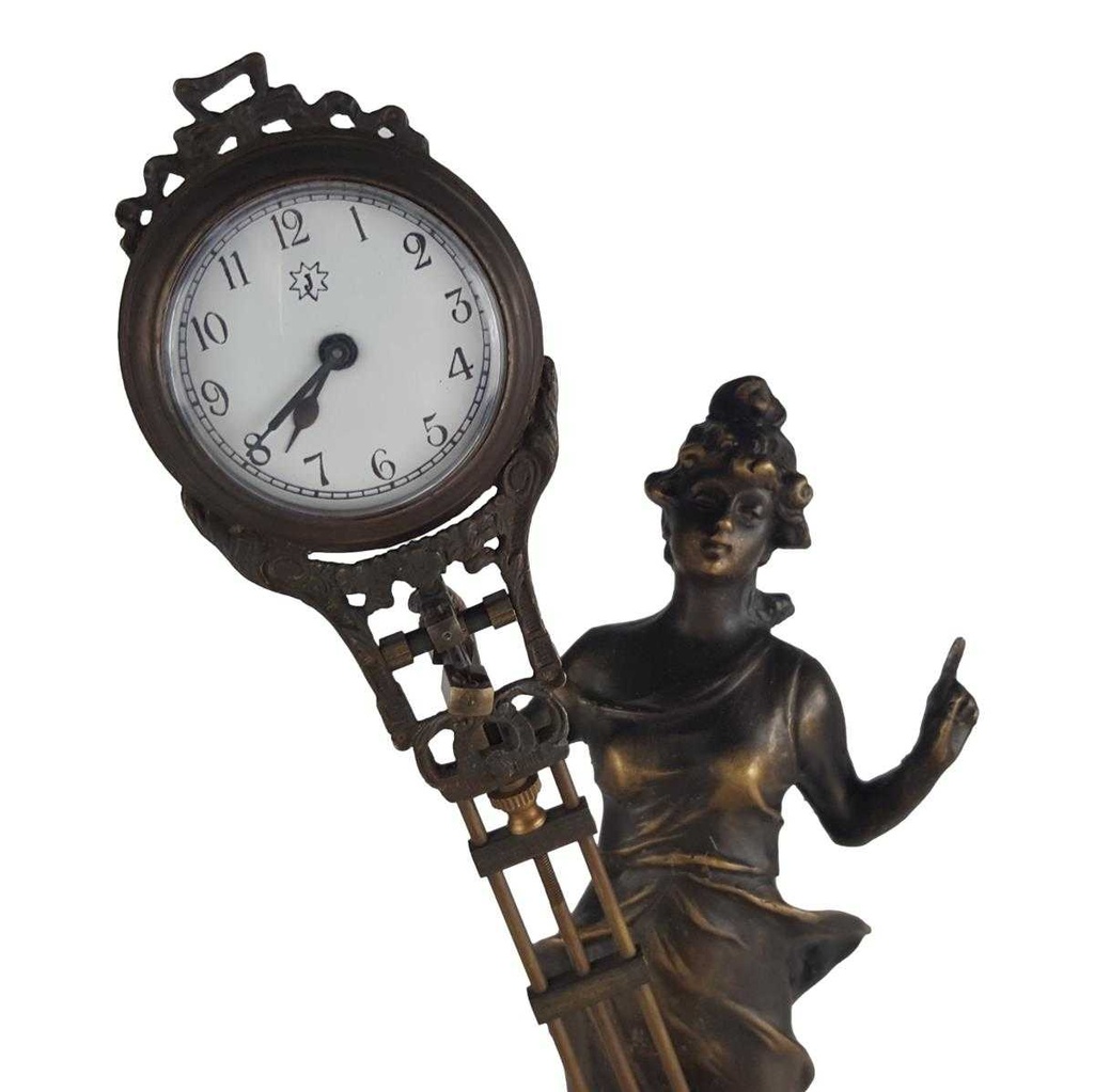 [LA-43479] Schwingpendeluhr Tischuhr Mystérieuse Frau Gekleidet Bild 11