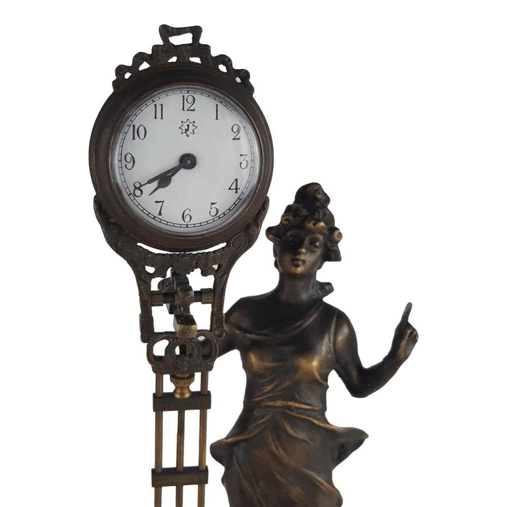[LA-43479] Schwingpendeluhr Tischuhr Mystérieuse Frau Gekleidet Bild 12