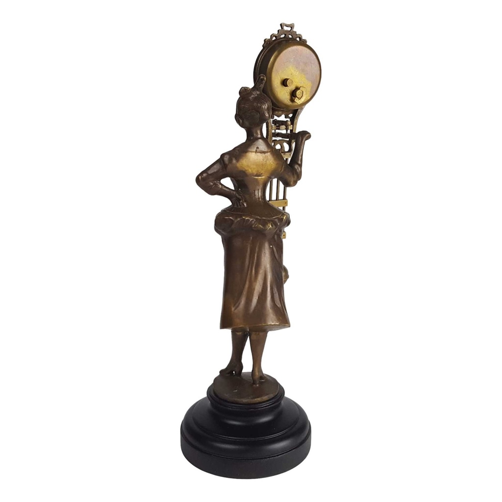 [LA-43483] Mysterieuse Messing Schwingpendeluhr Tischuhr Figur Skulptur Frau Bild 6