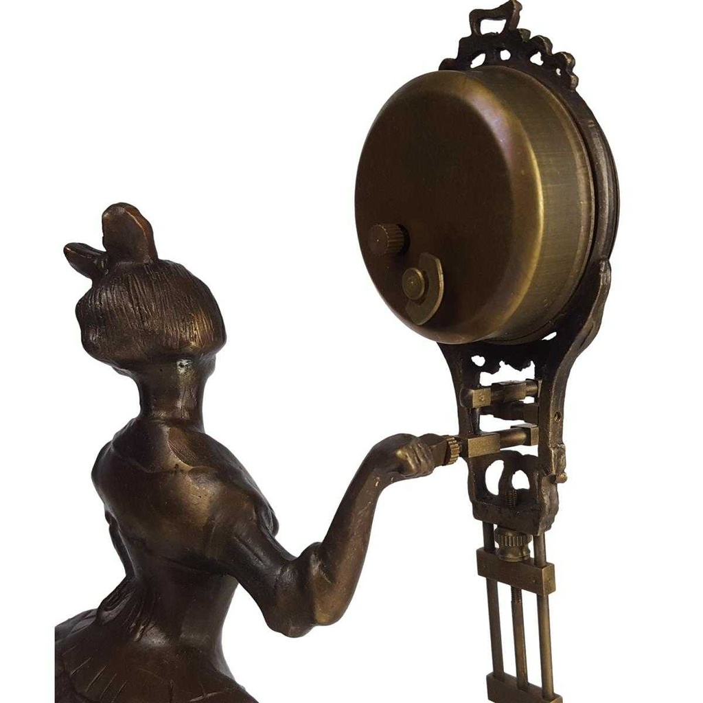 [LA-43483] Mysterieuse Messing Schwingpendeluhr Tischuhr Figur Skulptur Frau Bild 8