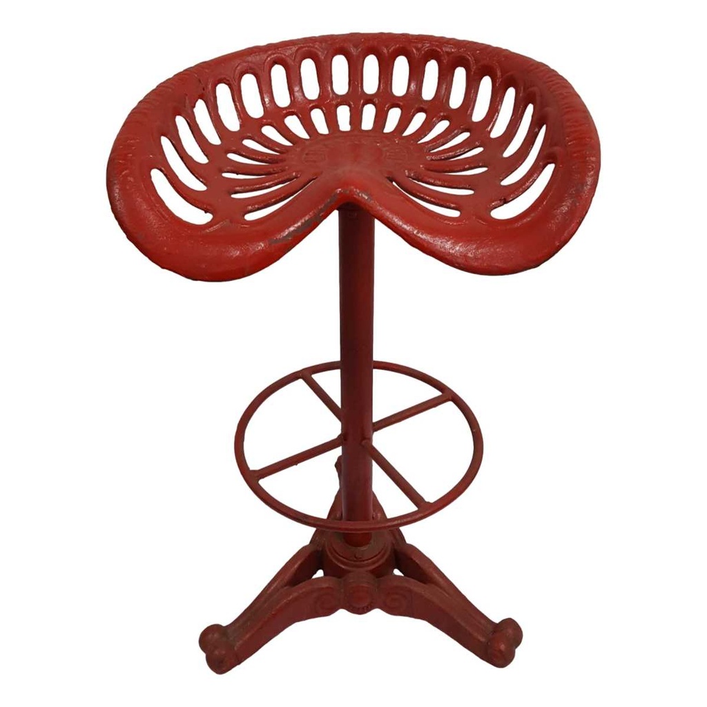 [LA-44122] Barhocker Barstuhl Traktorsitz Rot H 78 cm Gusseisen Bild 2