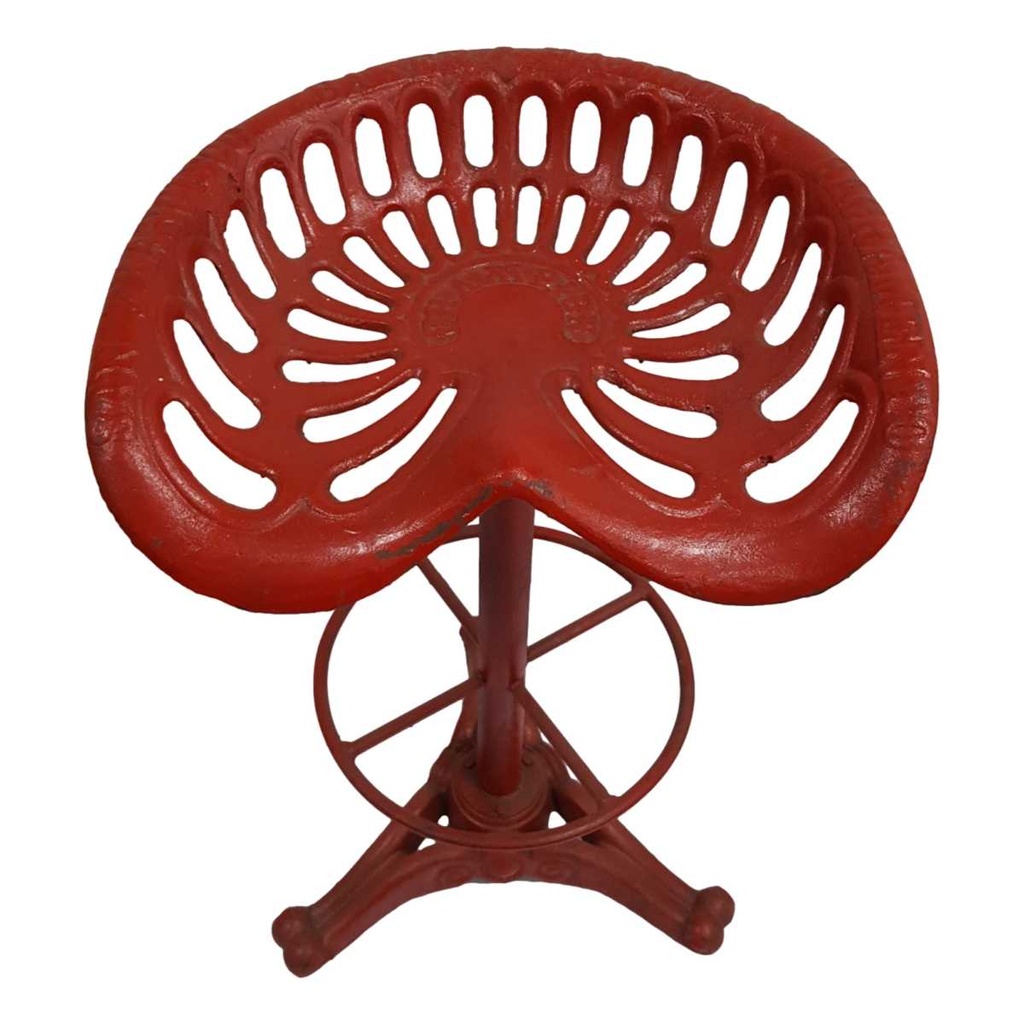 [LA-44122] Barhocker Barstuhl Traktorsitz Rot H 78 cm Gusseisen Bild 3