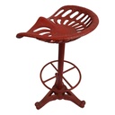[LA-44122] Barhocker Barstuhl Traktorsitz Rot H 78 cm Gusseisen Bild 4