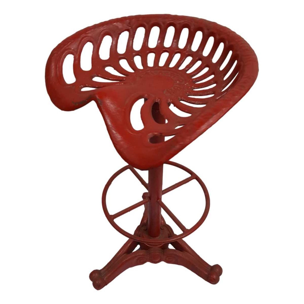 [LA-44122] Barhocker Barstuhl Traktorsitz Rot H 78 cm Gusseisen Bild 6