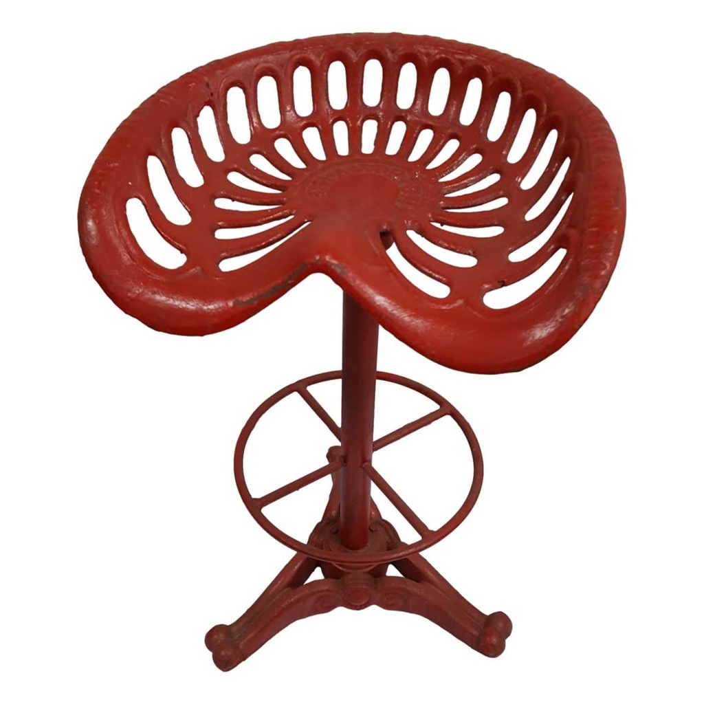 [LA-44122] Barhocker Barstuhl Traktorsitz Rot H 78 cm Gusseisen Bild 7