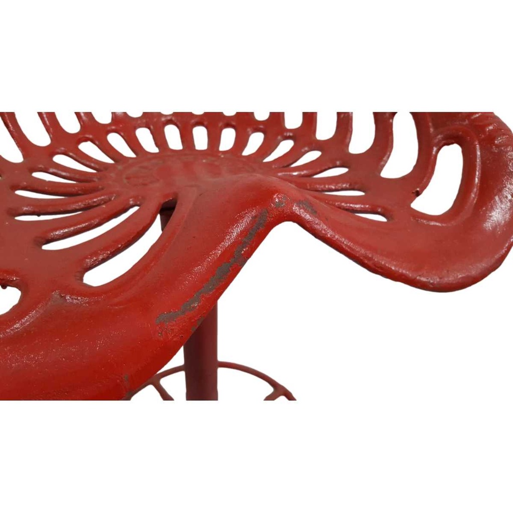[LA-44122] Barhocker Barstuhl Traktorsitz Rot H 78 cm Gusseisen Bild 10