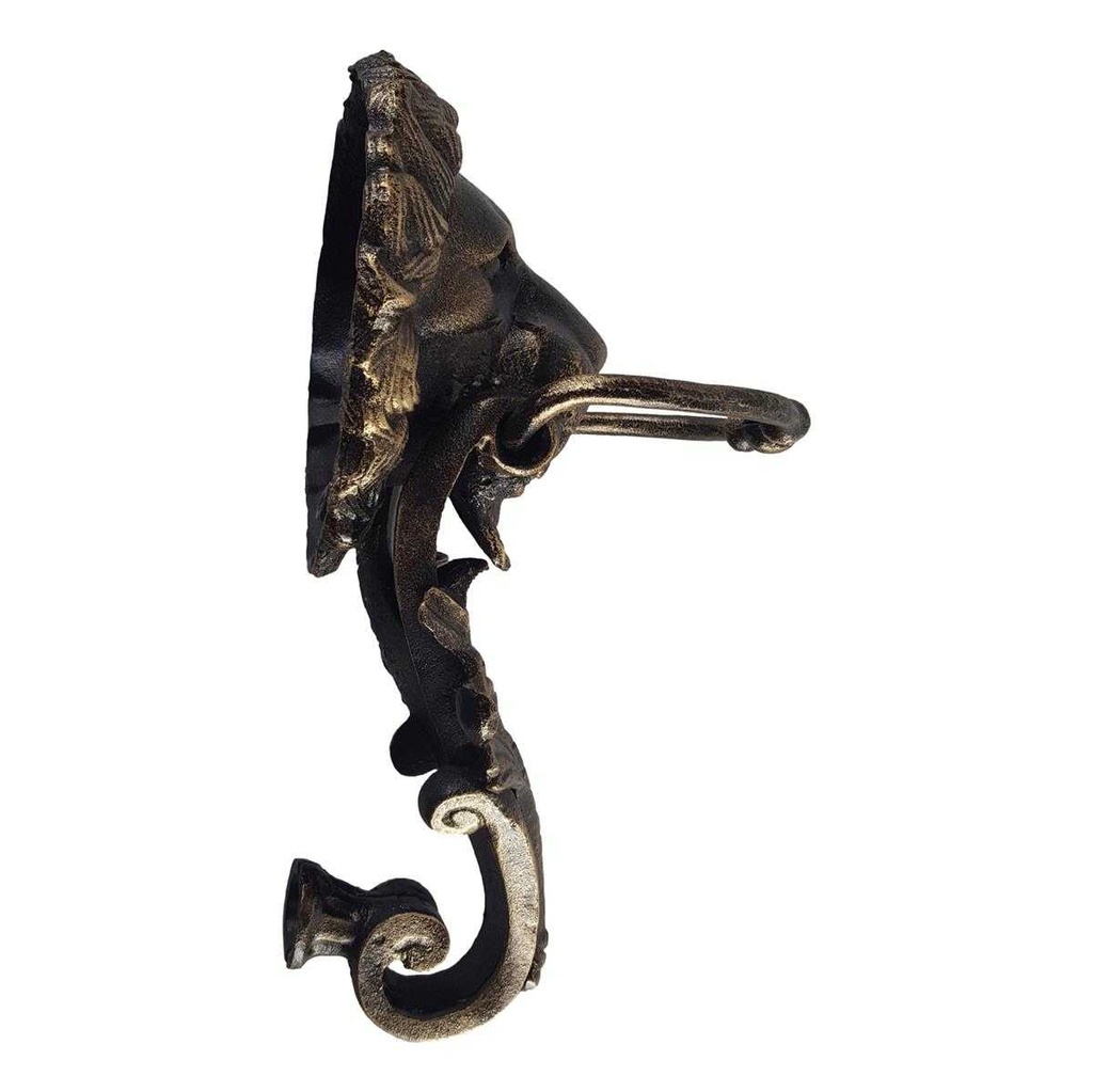 [LA-45773] Wandglocke Türglocke Türklopfer Löwenkopf Gusseisen braun Bronze-Look H 41 cm Bild 5