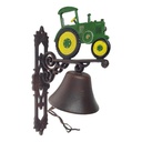 [LA-45801] Wandglocke Türglocke Türklopfer Figürchen Gusseisen Grün-Gelber Traktor Bild 2