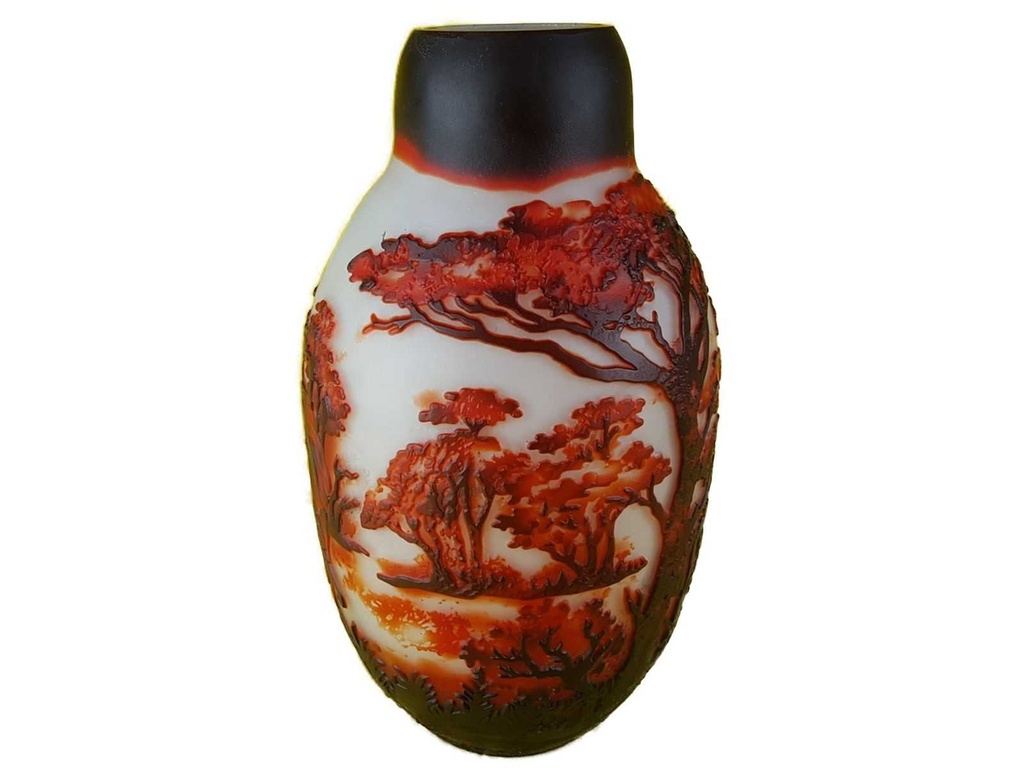 [LA-45982] Vase Kameeglas Baluster Afrikanischer Elefant Bild 2